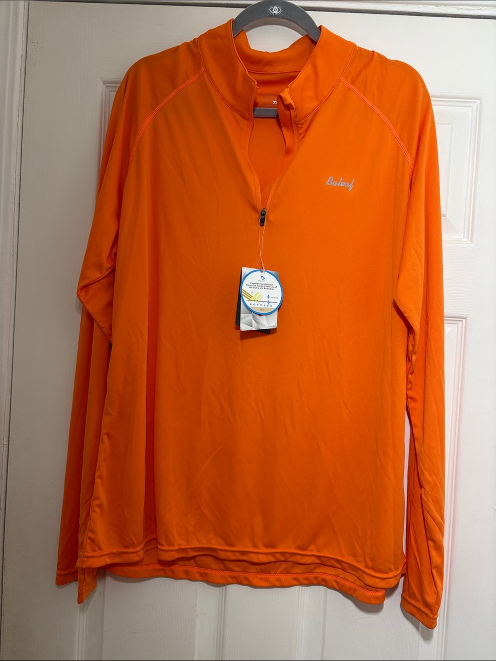 Baleaf Men's Long Sleeve Half-Zip Performance Top - Orange